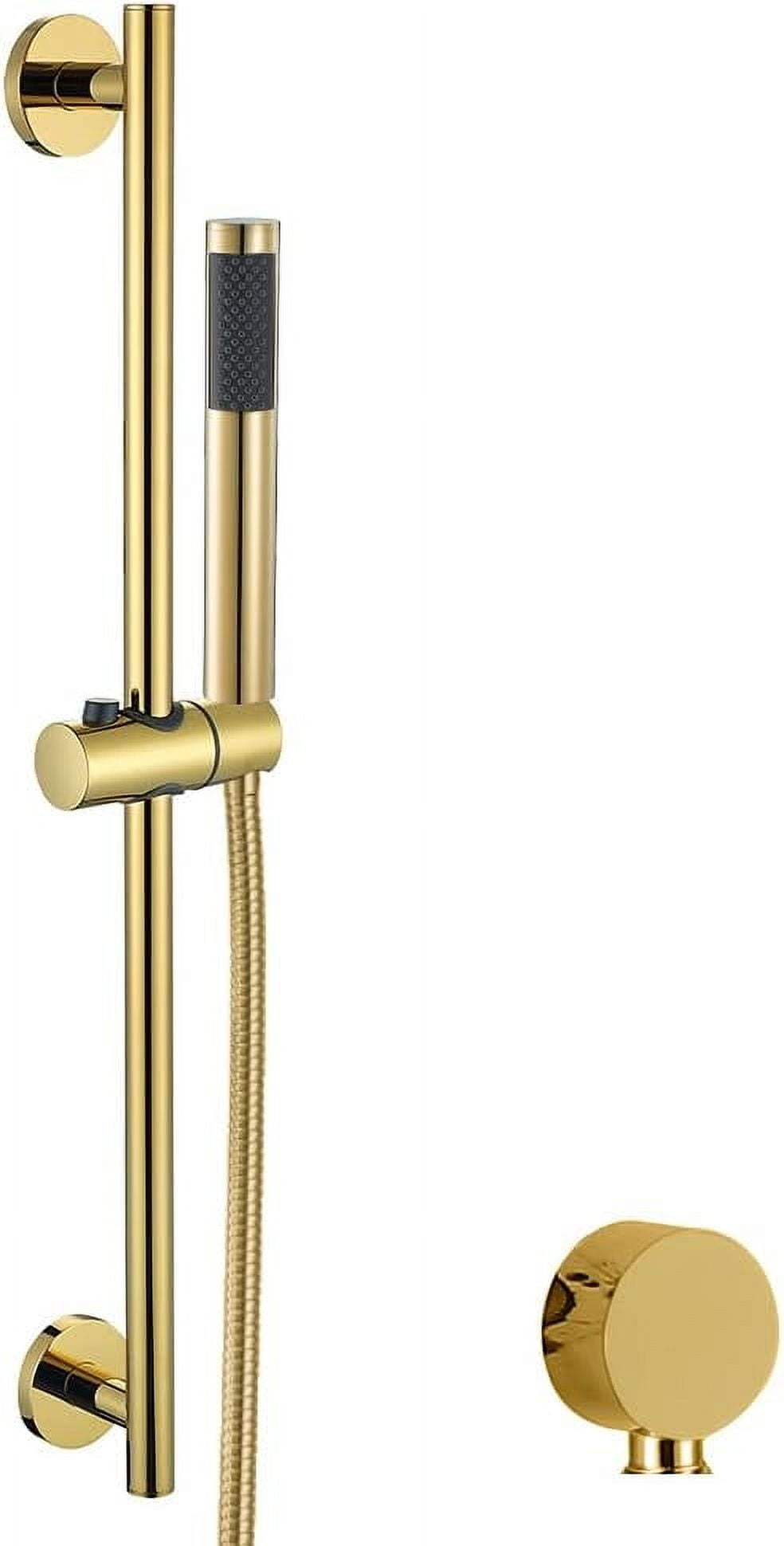 Handheld Shower Brushed Gold, Single-Hand Shower Head Universal Handheld Shower Head with Slide Bars and Shower Hook