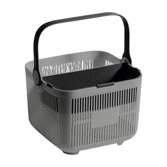 Handheld Shower Caddy Basket Wet Dry Separation Organizer For Beginner-friendly Dormitory Grey