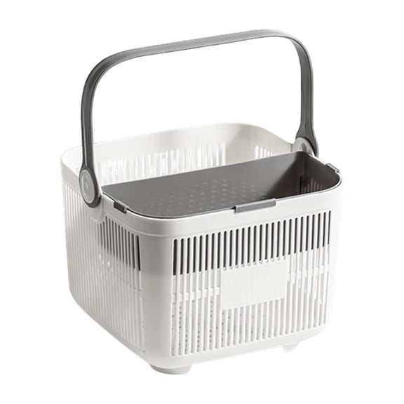 Handheld Shower Caddy Basket Wet Dry Separation Organizer For Beginner-friendly Dormitory White