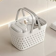 thumbnail image 1 of Handheld Shower Caddy, Plastic Storage Basket with Drain Holes and Handles, Multifunctional Organizer for Bathroom, Kitchen, and Home Use, 1 of 6