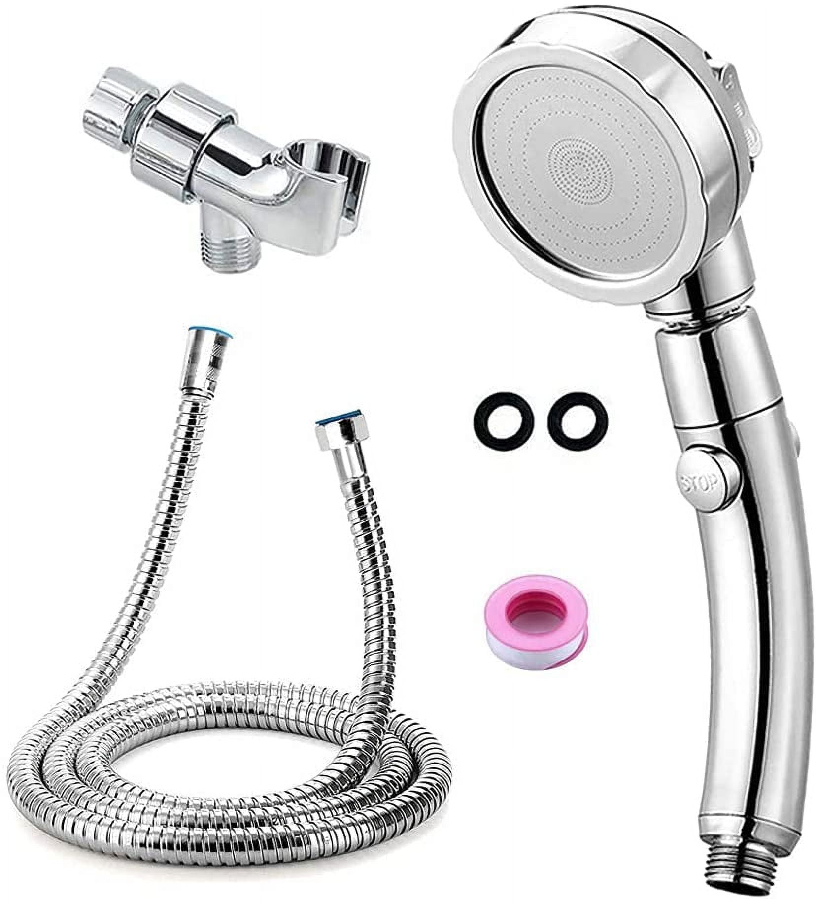 Stainless Steel Handheld Shower Head with Adjustable Holder and Hose