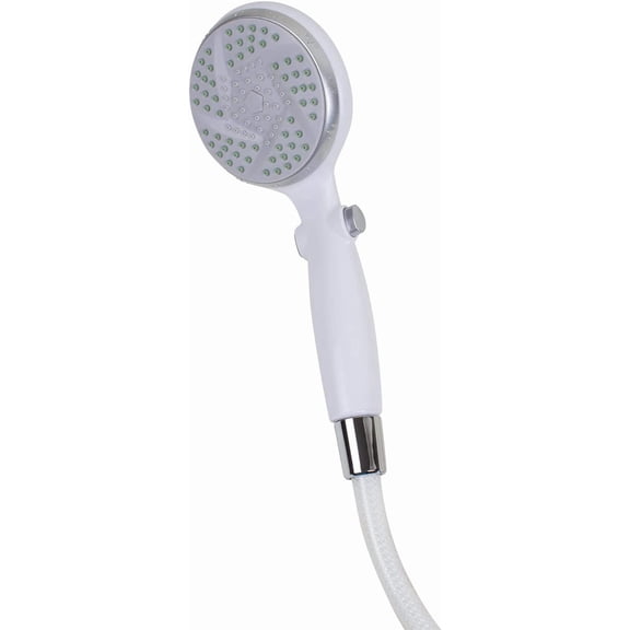 Handheld Shower Head with Extra Long 84" Flexible Hose and Convenient Pause Function - Watersense Certified Handheld Shower Head with Hose with Oversized Spray Head - White