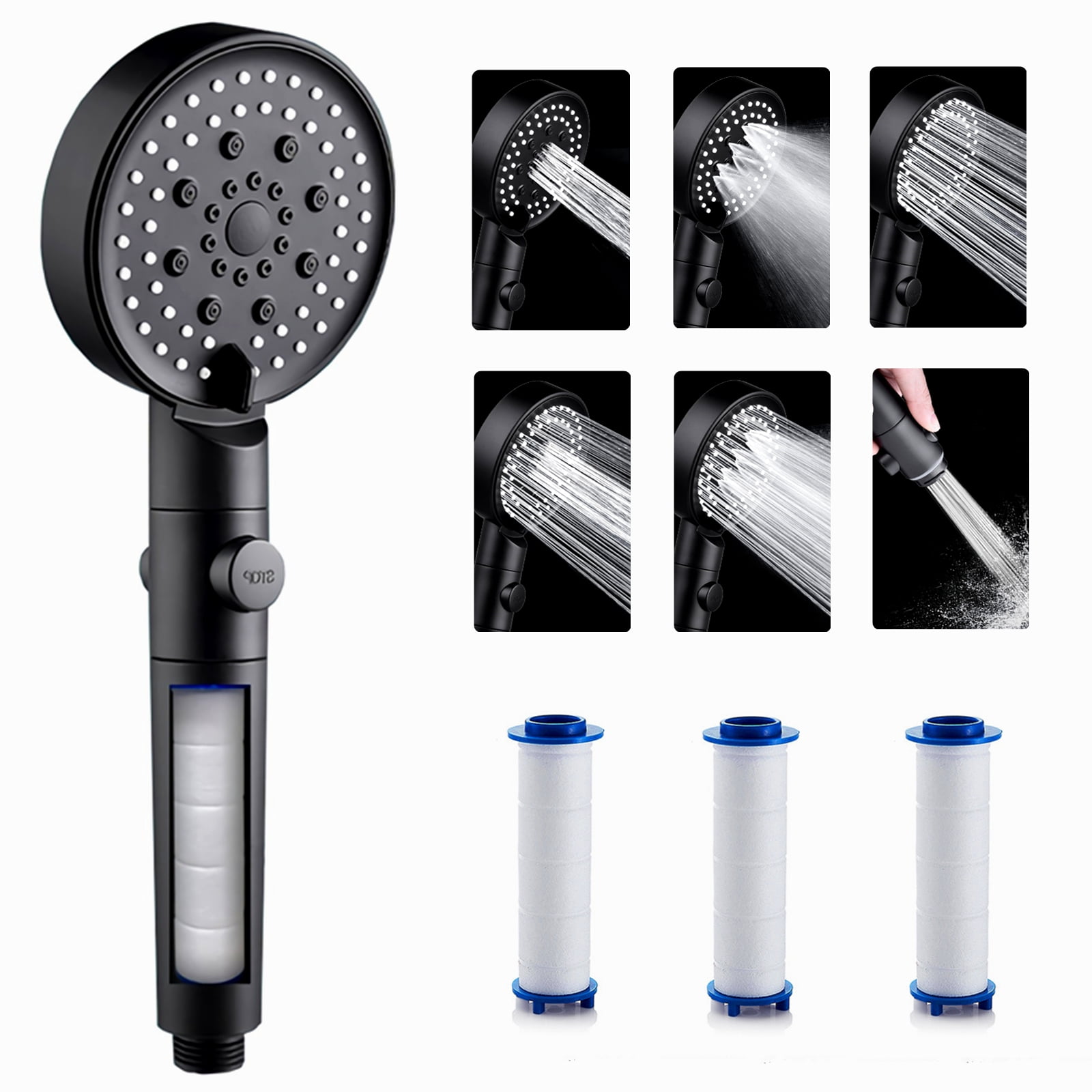 Handheld Shower Head with Filter, High Pressure 5 Spray Mode Showerhead