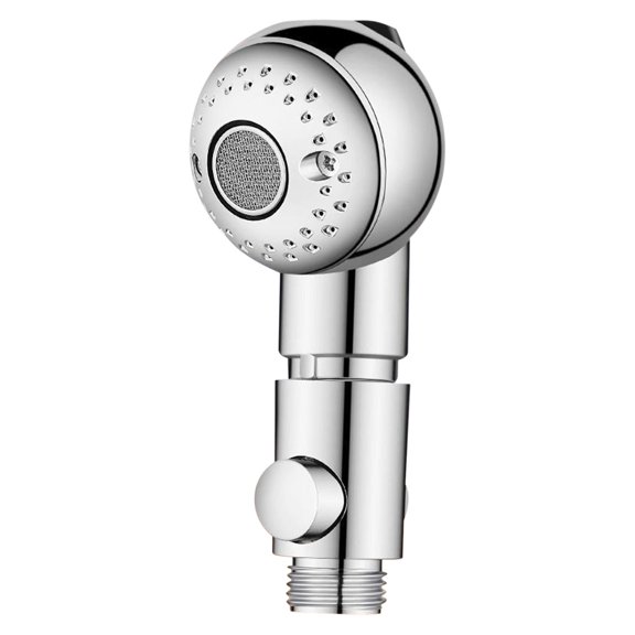 Handheld Shower Head For Bathing And Washing, With One Click Water Stop Function, Adjustable Spray Attachment (Silver ,12*5.5CM)