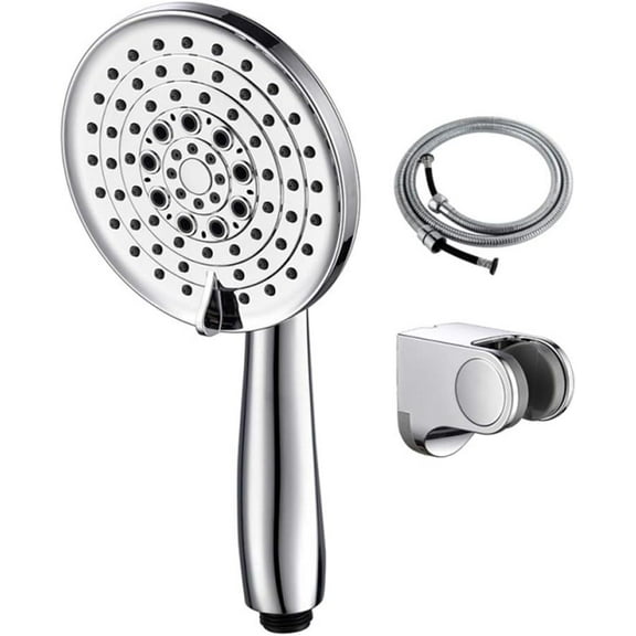 Handheld Shower Head High Pressure 5 Spray Settings Massage Spa Detachable Hand Held Showerhead Chrome Face with Hose and Adjustable Bracket,L