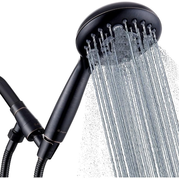 Handheld Shower Head High Pressure 6 Spray Settings, Detachable Hand Held Showerhead 4.9 Inch Face with Extra Long Flexible Hose and Metal Adjustable Bracket