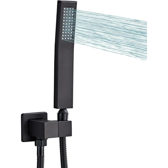 Handheld Shower Head, High Pressure Black Shower Head,Water Saving Detachable Shower Wand with Solid Brass Body and 5 ft Flexible Hose, Easy to Clean and Durable