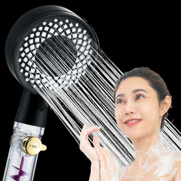 Handheld Shower Head, High Pressure Turbo Pressurized Shower, Anti-Clogging Nozzles, Easy to Clean, One-Hand Operation, Easy Installation, Universal Connector