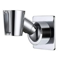 Handheld Shower Head Holder Brass Shower Head Bracket Adjustable Shower Wall Mount Holder Adhesive Shower Wand Holder, Glue Installation, No Drill (Polished Chrome Plated)
