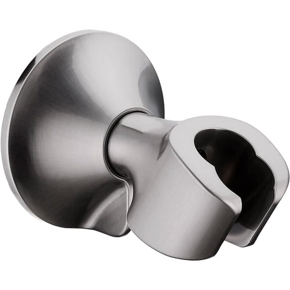 Handheld Shower Head Holder with Dual Angle Positions, Wall Suction Bracket Includes Adhesive 3M Disc, No Tools Required and Easy Installation, Brushed Nickel Finish
