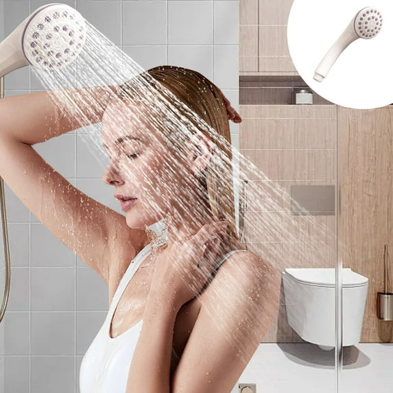 Handheld Shower Head with Hose, High Pressure Showerhead, White Plastic 7.67x2.75x2.16, Non-clog Nozzles & Filter for Hard Water, Easy Ll for Bathroom, Tub, and Rv Use,Vsgery