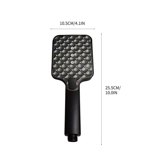 Handheld Shower Head | Hydro 3-Mode Pressurized Spray | Large Panel | One-Touch Pause | Sturdy Material | Fine/Strong Water Streams | Comfortable Wide Coverage | 1 Nozzle Included