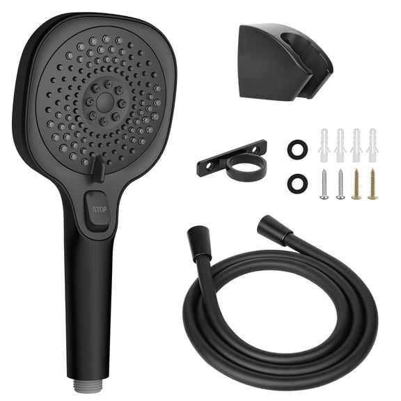 Handheld Shower Head Matte Black 3-Spray On-Off Water Saving For RV Camper Travel Trailer Home Boat