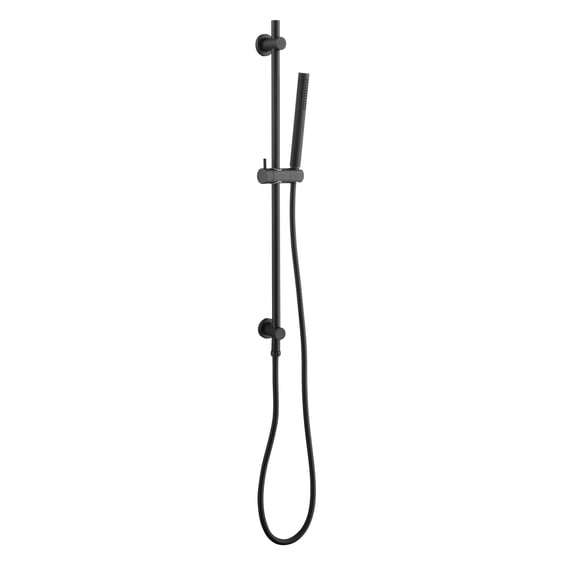 Handheld Shower Head with Slide Bar - 28 Inch Adjustable Shower System, 59 Inch Hose, Stainless Steel Shower Head for Bathroom - Eco-Performance, Easy Clean Matte Black + Stainless Steel