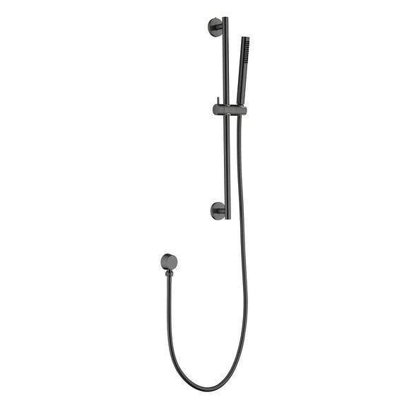 Handheld Shower Head with Slide Bar - Eco-Performance Shower System with 59-Inch Hose, Adjustable Height, Multiple Spray Settings, Durable Stainless Steel Construction Matte Black + Stainless Steel