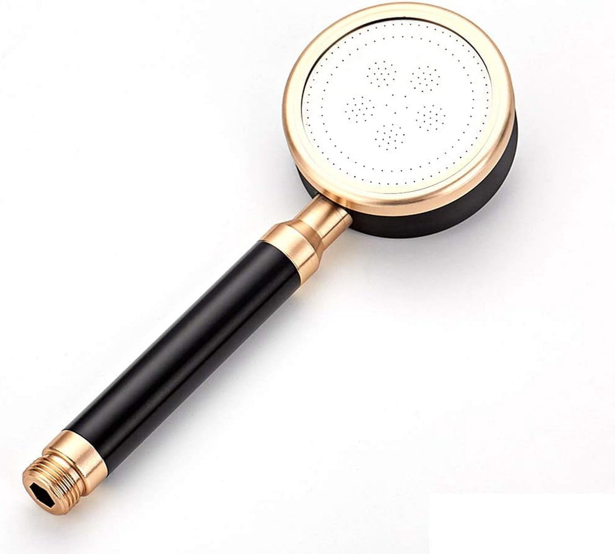 Handheld Shower Head Space Aluminum Pressurized Boost Spray Round Rain Shower Nozzle Bath Showerhead,Black