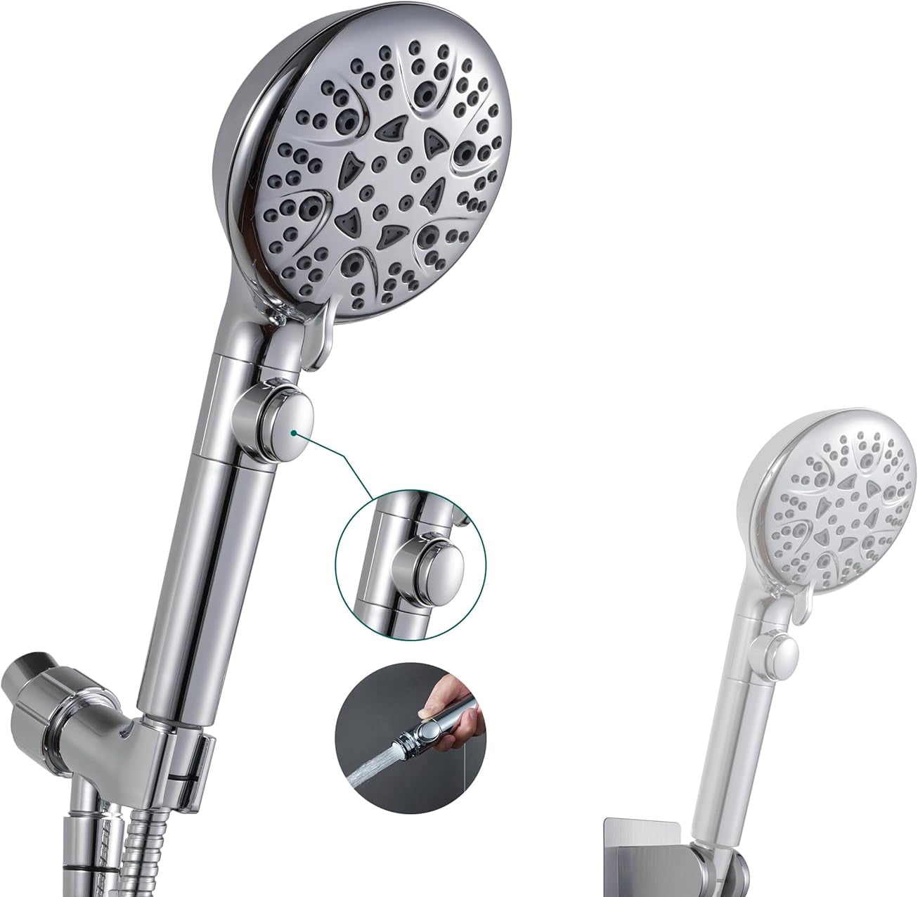 Handheld Shower Head with On Off Switch High Pressure Showerhead with ...