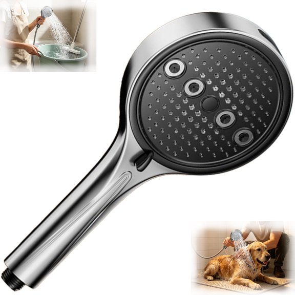Handheld Shower Head for Tub, Air Pressurization 9 Spray Modes, Rainfall Bath Showerhead, Tough Construction for Homeowner Renter Pet Parent Home