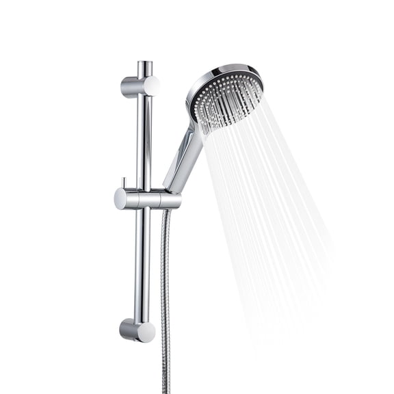 Handheld Shower Head with 21" Slide Bar & 60" Hose, Chrome