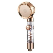 Handheld Shower Head with Turbo Fan ON/Off Pause Switch 3-Settings High Pressure Showerhead (Golden)