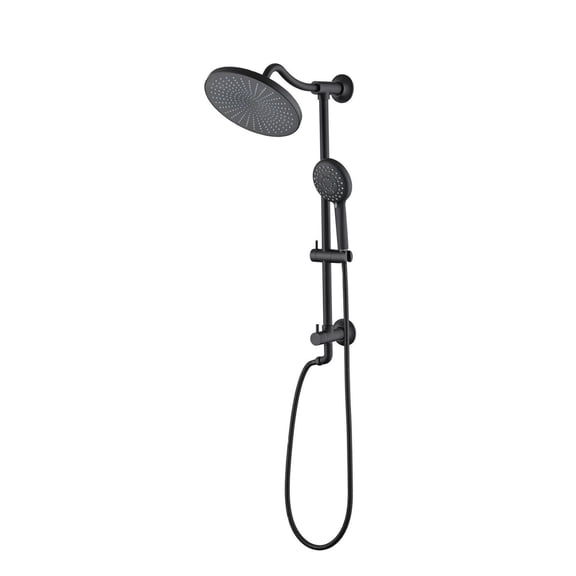 Handheld Shower System with Slide Bar, 5-Setting Rain Showerhead Combo, Dual Spa Shower, Adjustable Height & Angle, Corrosion Resistant Finish
