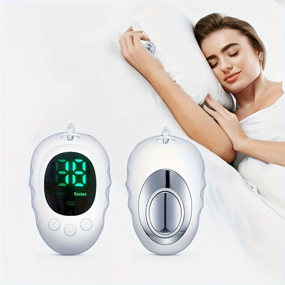 Handheld Sleep Device, USB Rechargeable Portable Sleep Instrument, 2 Modes, 18 Adjustable Gears, Fashionable Sleep Tool, White Handheld Device-White