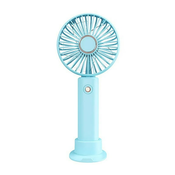 Handheld Small Fan USB Charging, Mini Portable Student Dormitory Office Personal Air Circulator, White Powder Blue Optional
