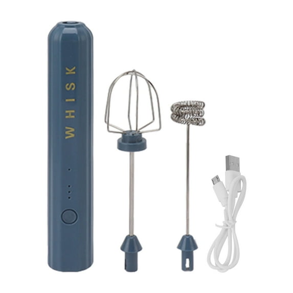 Handheld Small Mixer Wireless Whisk Frother Wand USB Stainless Steel Electric Household Mixer Ideal Hand Frother for Kitchen Use (Sluffsq9SErcr-13)