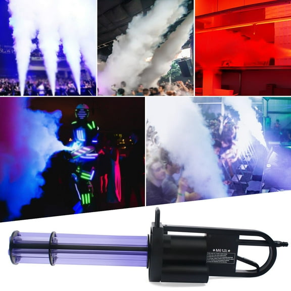 Handheld Smoke Machine Fog Machine Handheld LED CO2 Gun LED fullcolor Jet Machine Stage Effect Cannon Gun with Tube Smoke Fog Machine LED Light Stage Fogger Disco DJ Club Party Light Mode Button