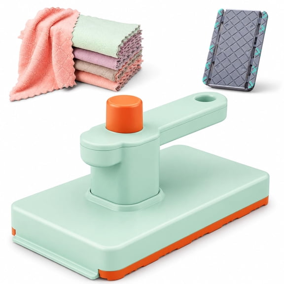 Handheld Snap Grip Mini Mop Use Any Cloth - Convenient Cloth Changing Mini Mop for Home Use with Easy Tap Handle