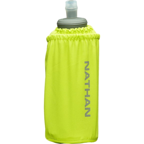 Handheld Soft Flask 18oz Insulated Collapsible Bottle with Breathable Mesh Strap Lime Green