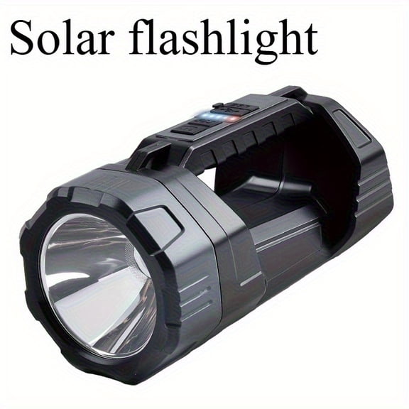 Handheld Solar LED Camping Lantern - USB Rechargeable 6 Modes COB Flashlight with Red/Blue Strobe, Emergency Power Bank, Portable for Camping/Fishing/Repair & Halloween Gifts for Men