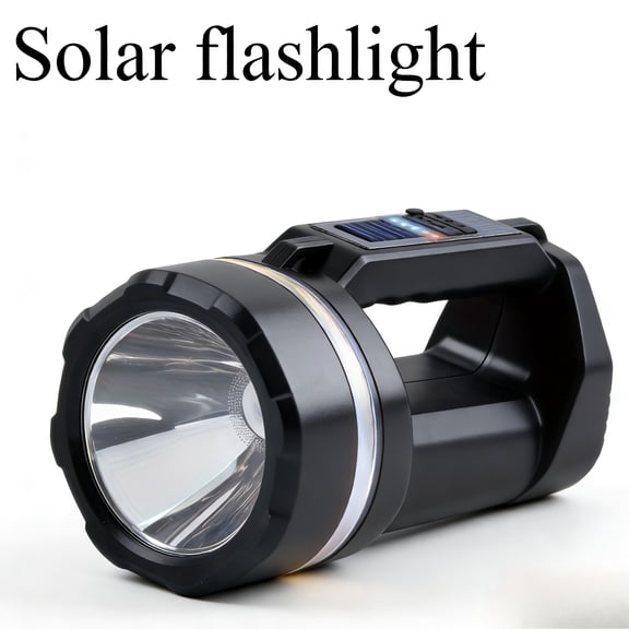 Handheld Solar Outdoor Lights, Rechargeable LED Camping Lantern - 6 Modes, Tactical COB Work Flashlight, Blue And Red Strobe, Emergency Power Bank Function, Portable for Camping, Fishing, Repairing