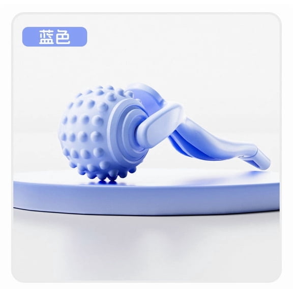 Handheld Spiky Massage Balls Rollers, Silicone Manual Massage Roller with Ergonomic Handle, Portable Pressure Point Muscle Massages Tool for Foot Arm Body Neck Leg (1PC, Light Blue)