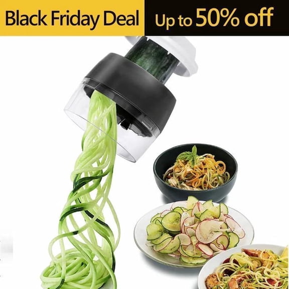 Handheld Spiralizer Vegetable Slicer, Vegetable Cutter Zucchini to Pasta Noodle Maker Compact[Black Without Container]
