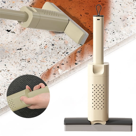 Handheld Sponge Mop for Household - Manual Collodion Mop for Floor Cleaning, Lazy Kitchen and Bathroom Mop, Compact Cleaning Tool for Tiles, Ergonomic Hand Mop with Sponge