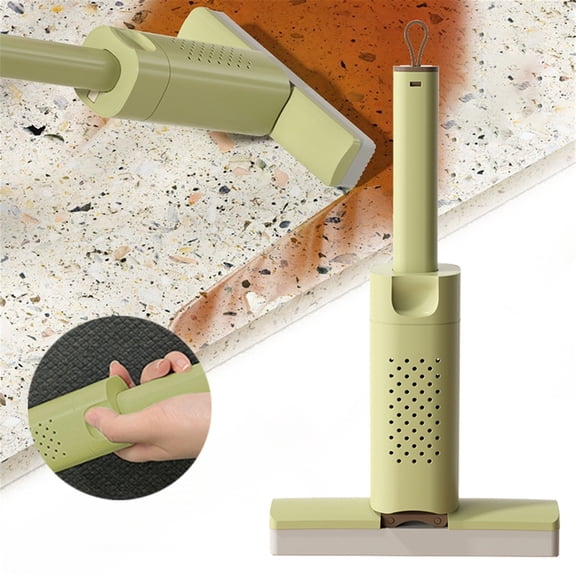 Handheld Sponge Mop for Household - Manual Collodion Mop for Floor Cleaning, Lazy Kitchen and Bathroom Mop, Compact Cleaning Tool for Tiles, Ergonomic Hand Mop with Sponge