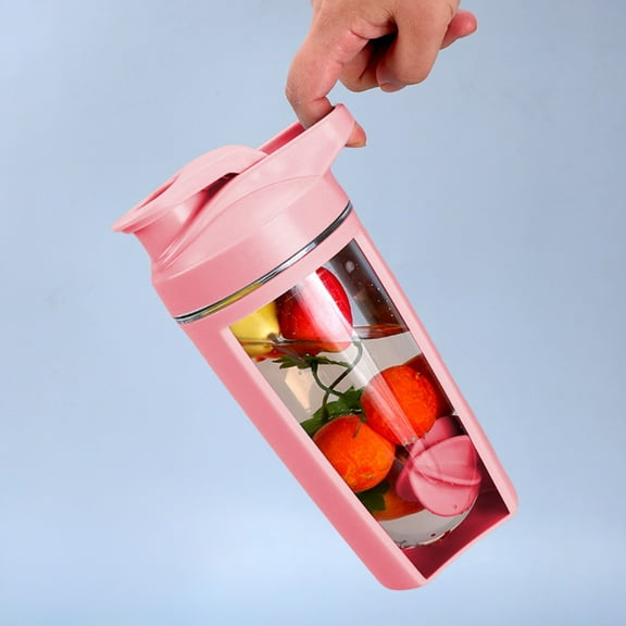 Handheld Sports Shaking Water Cup 500ml Protein Powder Mixer, Leak Proof Flip Lid Bottle With Built-In Stirrer One-Handed Grip, Portable Water Bottle for Gym Running Outdoor Exercise And Travel