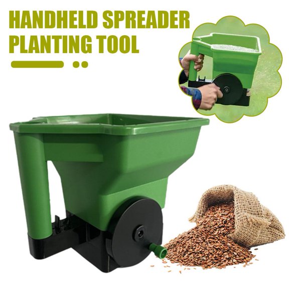 Handheld Spreader for Lawns, Gardens & Farms - Portable Fertilizer, Seed, Ice Melter Spreader with Adjustable Dial - Lightweight & Durable Planting Tool