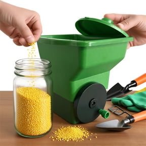 Handheld Spreader for Grass Seed, Fertilizer & Ice Melt, Portable Hand Spreader with Adjustable Dial for Lawn Garden Seeding Small Farm