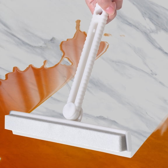 Handheld Squeegee for Glass and Countertops - Portable Wiper with Ergonomic Handle for Water Removal - Foldable Multi Surface Cleaner for Kitchen, Bathroom Tiles, Auto Glass and Mirrors - 2 Piece Set