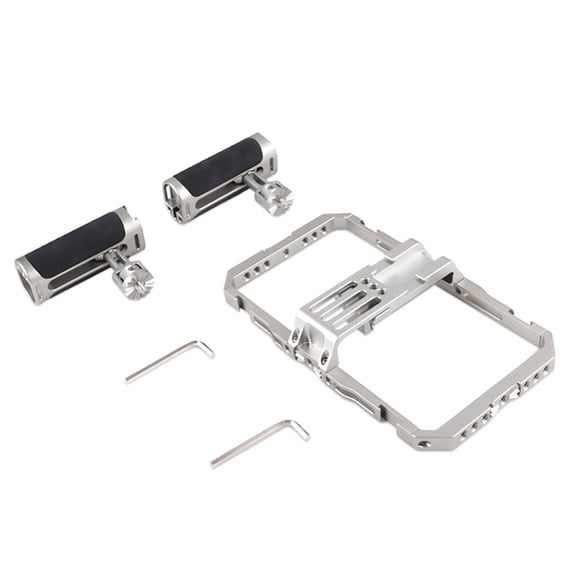 Handheld Stabilizer Video Stabilizer with Dual Handle Wireless Mic Clip Slot