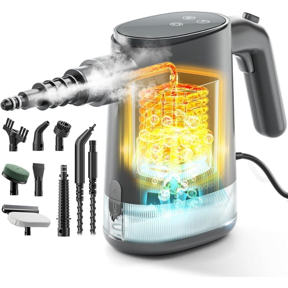 Handheld Steam Cleaner 15-Second Heat-Up 1200W Adjustable Steam 650ML Tank Portable for Kitchen Grout Bathroom Car Furniture
