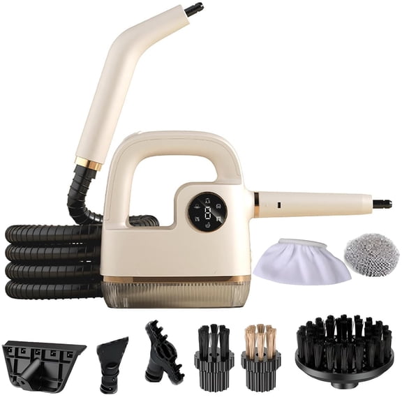 Handheld Steam Cleaner 1500W, 20s Fast Heating, 4 Bar Pressure, 300ml Tank, 3 Brushes For Home And Car Cleaning