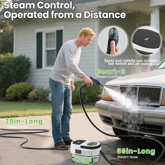 Handheld Steam Cleaner 2500W High Pressure with 1600ml  for Home Car Detailing