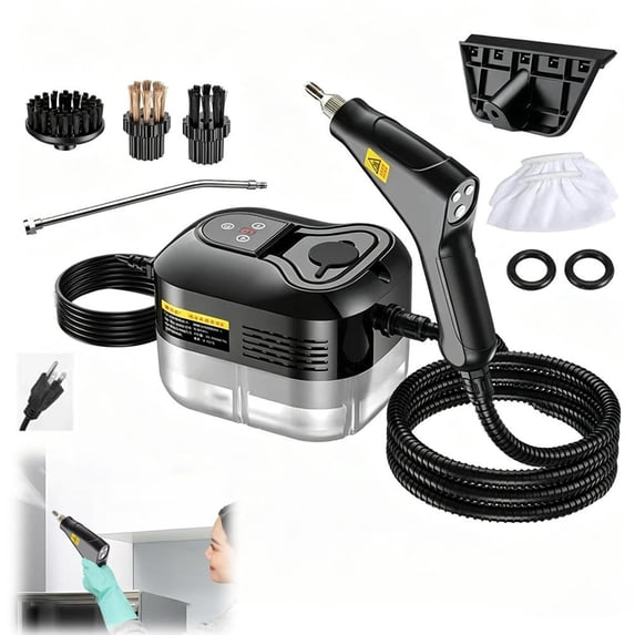 Handheld Steam Cleaner: 2500W High Temperature Pressurized Steamer with 6 Adjustable Levels - Portable Multi-Surface Steam Cleaning Machine for Kitchen, Bathroom, Furniture, Car, Windows