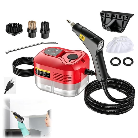 Handheld Steam Cleaner, 2500W High Temperature Pressurized Steamer with 6 Adjustable Levels, Portable Multi-Surface Steam Cleaning Machine for Kitchen, Furniture