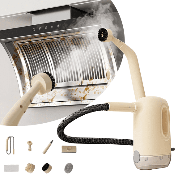 ChrumpTon Handheld Steam Cleaner with 8-Piece Accessory Kit,Multi-Surface Pressurized Steam Cleaner,300mL Large Capacity,Natural Steam for Home Use,Cleaning Floors,Bathroom,Kitchen,Car