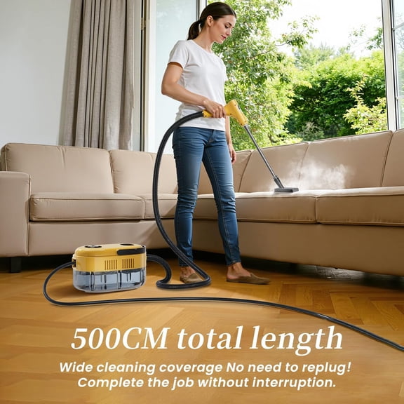 Handheld Steam Cleaner High Pressure Steamer 1200ML Deep Cleaning for Home Use With 6 Brushes