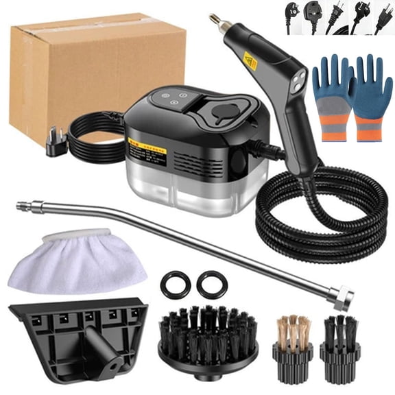 Handheld Steam Cleaner for Home | 2500w Handheld High-Temperature Pressurized Steam Cleaner with 6 Adjustable Levels, Portable Steam Cleaner for Car, Kitchen, Floor, Windows,10s Rapid Heating - BLACK